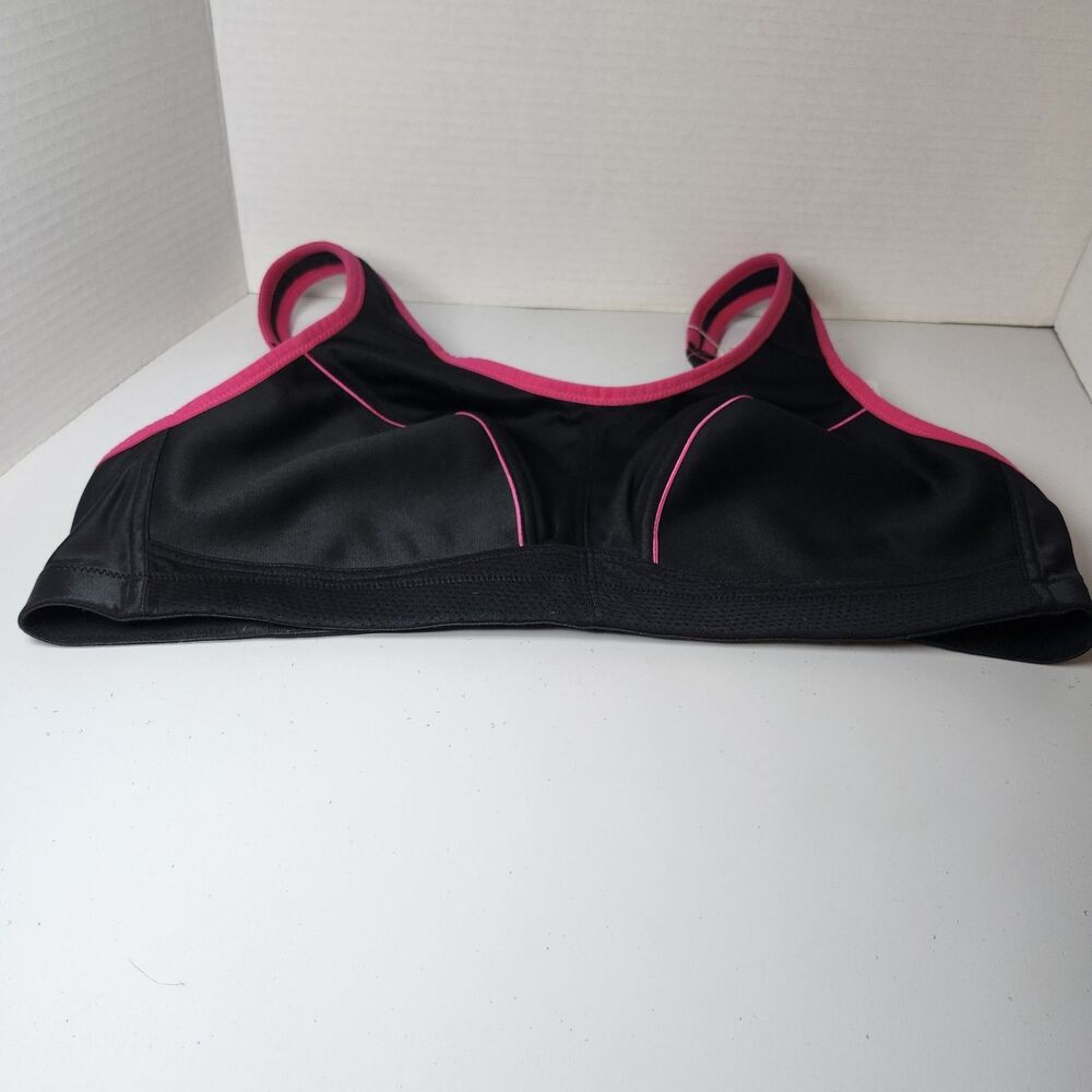 Deyllo High Impact Sports Full Coverage Supportive Bra 40B Black Pink Bra